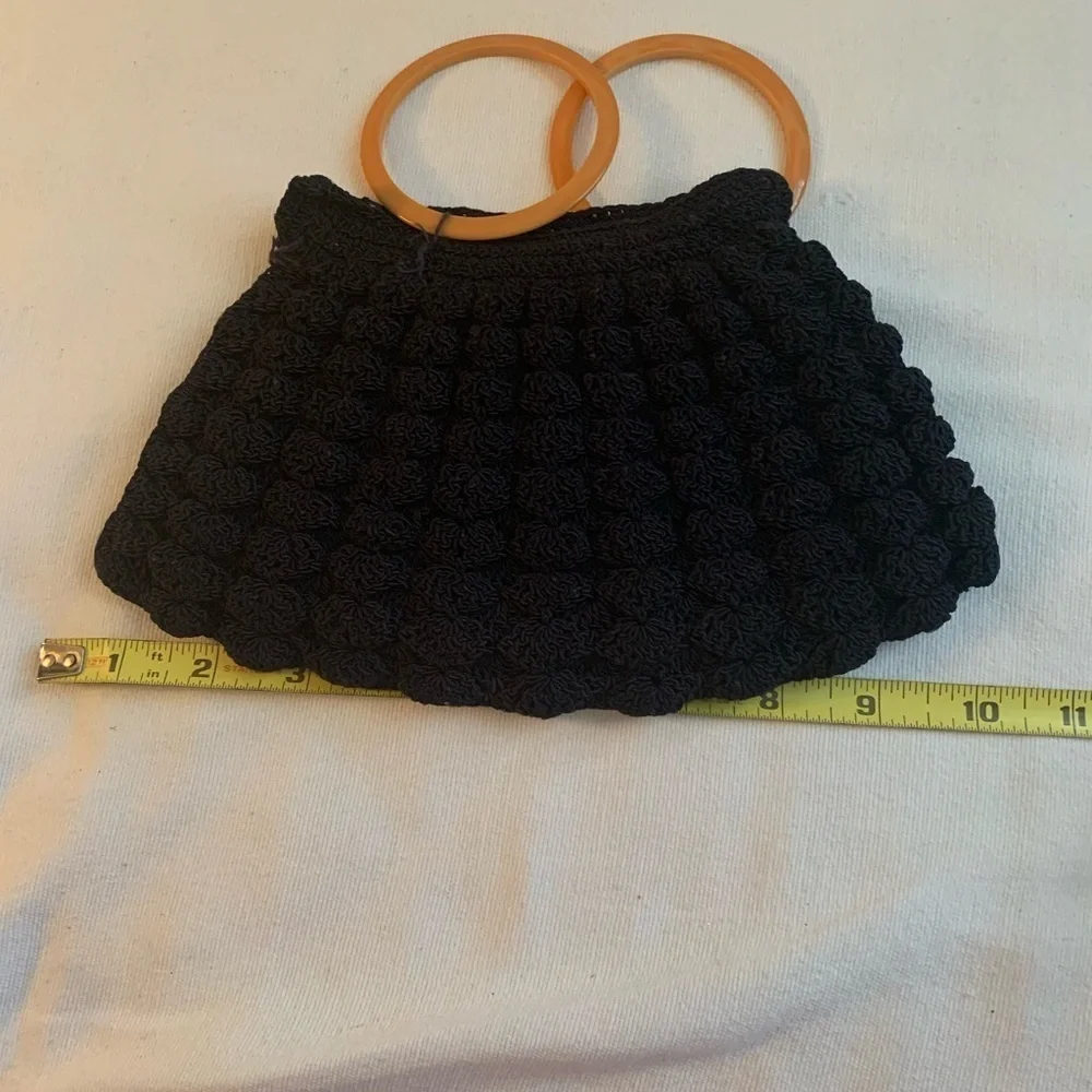 Vintage 1940’s Black Crochet Clutch Purse